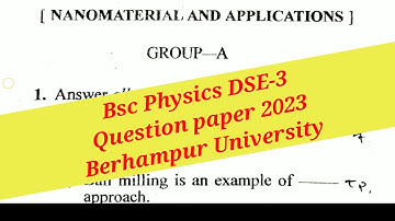 DSE -3 Physics Q Paper2023 Berhampur University Majhi Tutorial