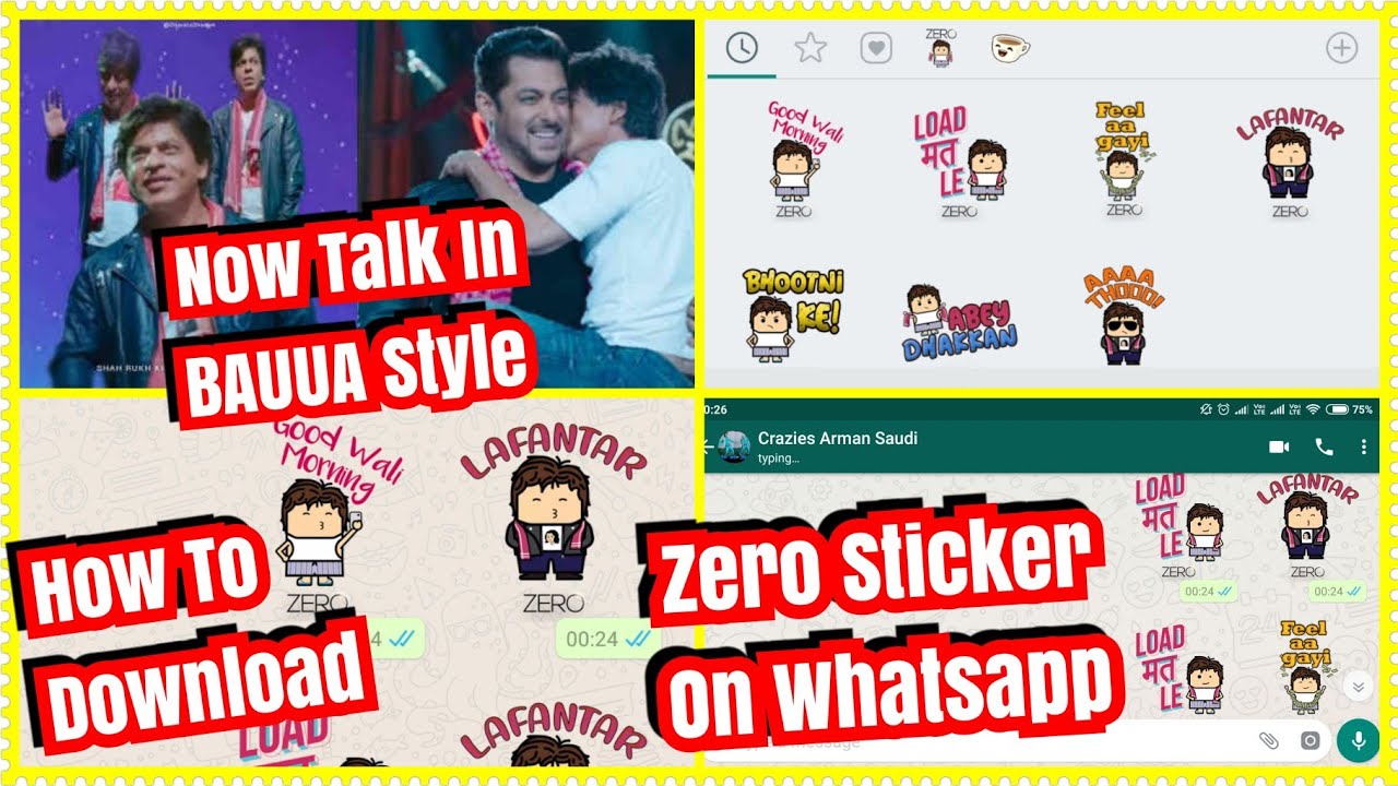 How To Download Zero Movie Official Stickers On Whatsapp And Talk