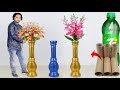 Big size corner flower vase make at home // Paper roll Flower vase for home decoration