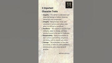 5 Important  Character Traits #lifechangingthoughts #inspiration #motivation #selfimprovement