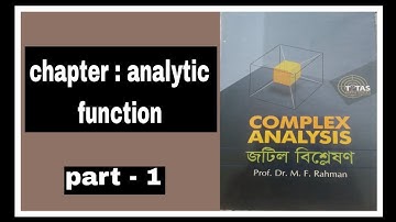 analytic function part 1 // complex analysis  in bangla// honours 3rd year