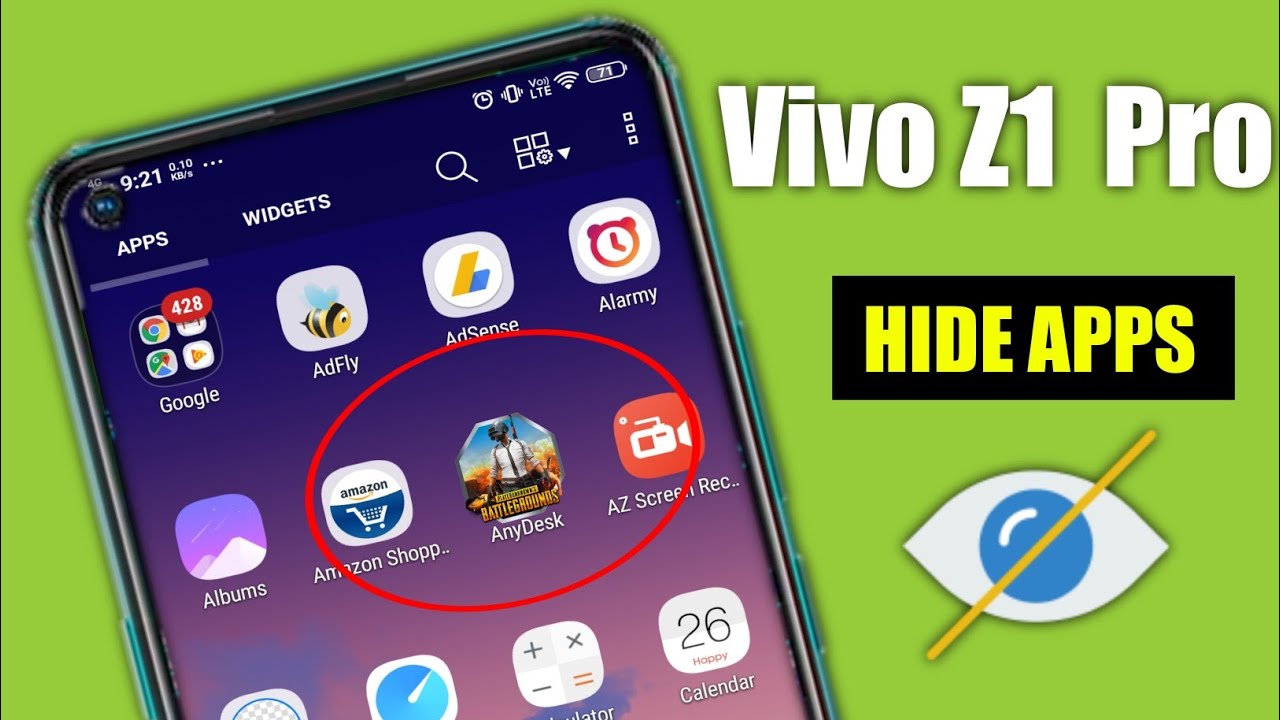 How to Hide Apps On Vivo Z1 PRO | Any Vivo Mobile - YouTube