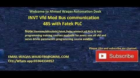invt vfd mod bus communication with fatek plc/485 communication with fatek plc