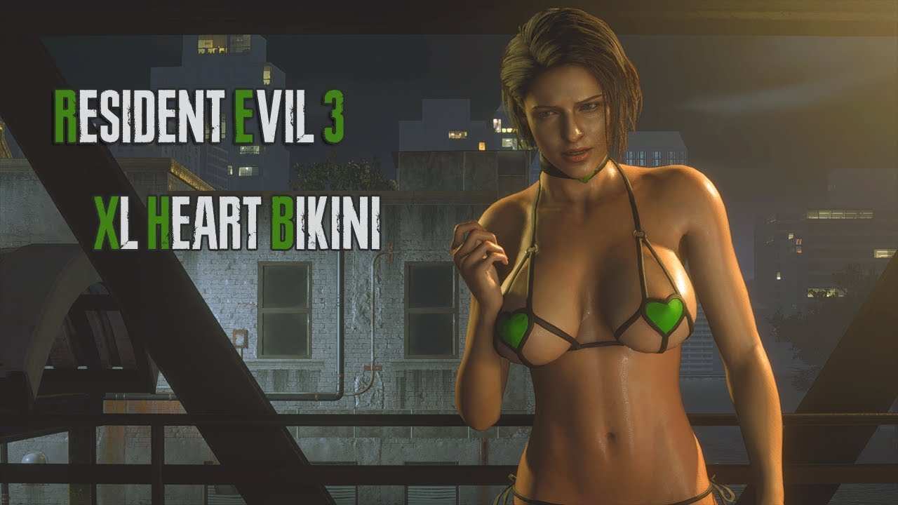Resident evil 3 remake, jill is ready for beach reopening in her XL heart b...