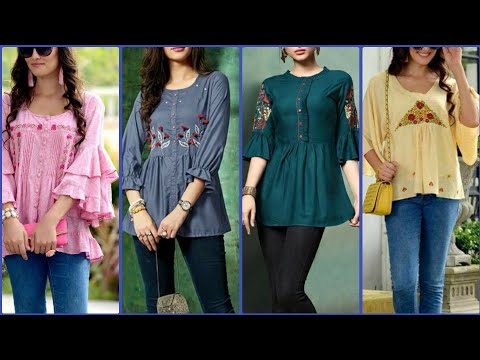 Ladies shirts designs/jeans top design for girls and women/jeans top design images- MEHNDI