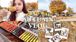 eng) 🍁 korea autumn vlog. picnic at han river with my classmates/went to ewha uni | Babyjingko