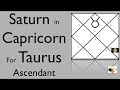 Saturn in Capricorn For Taurus Ascendant (Saturn in 9th House for Taurus Asc)