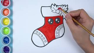 Christmas Stocking Coloring Pages For Kids | Drawings for Kids