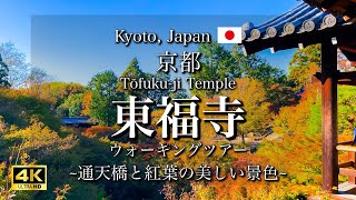 Kyoto, Japan 'Tōfukuji Temple' and 'Tsutenkyo Bridge'| Autumn Leaves Walking Tour [4K]