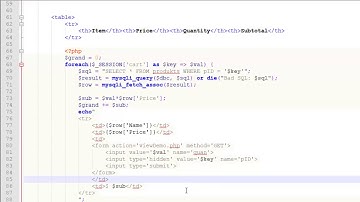 Build A Shopping Cart With PHP and Sessions - PT 6 - Update Quantities or Remove Items