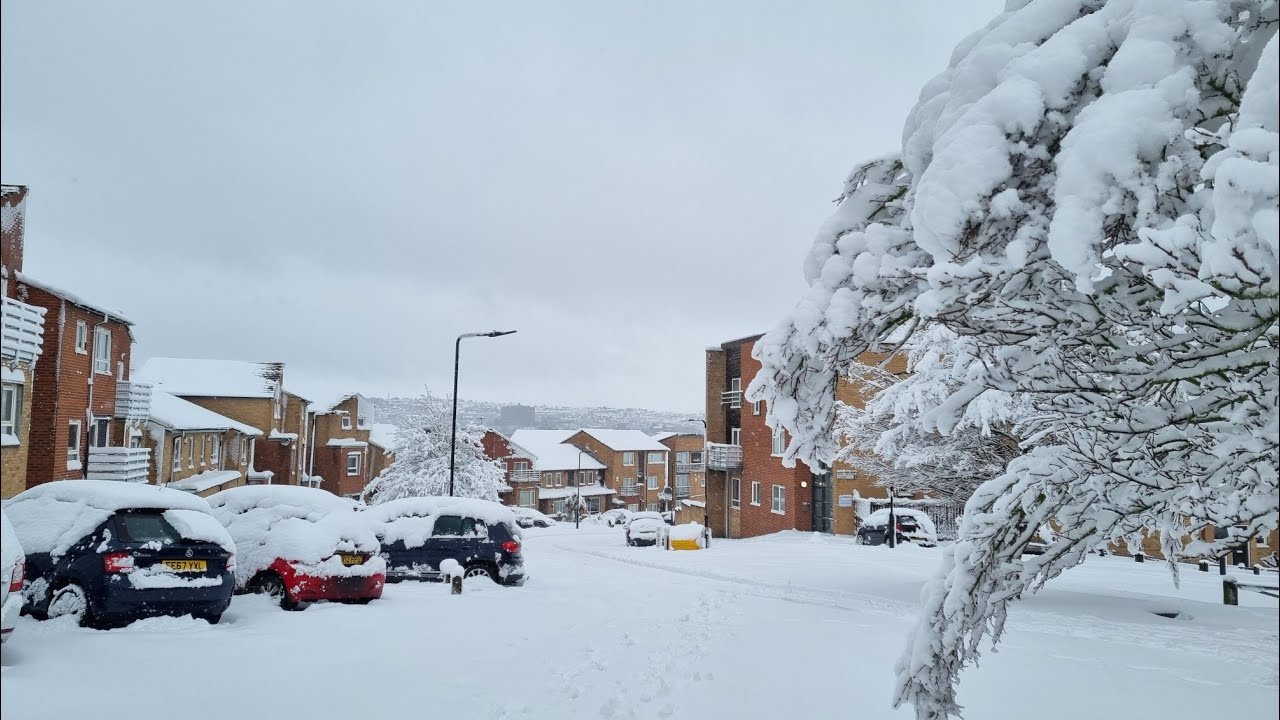 Morning snowfall walk Sheffield UK snowing walk snowfall YouTube