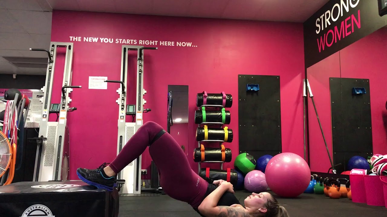 Feet elevated banded glute bridge abduction YouTube