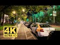 On a bicycle in Moscow at night 4K UHD. Boulevard Ring, Chistye Prudy (Clean Ponds).