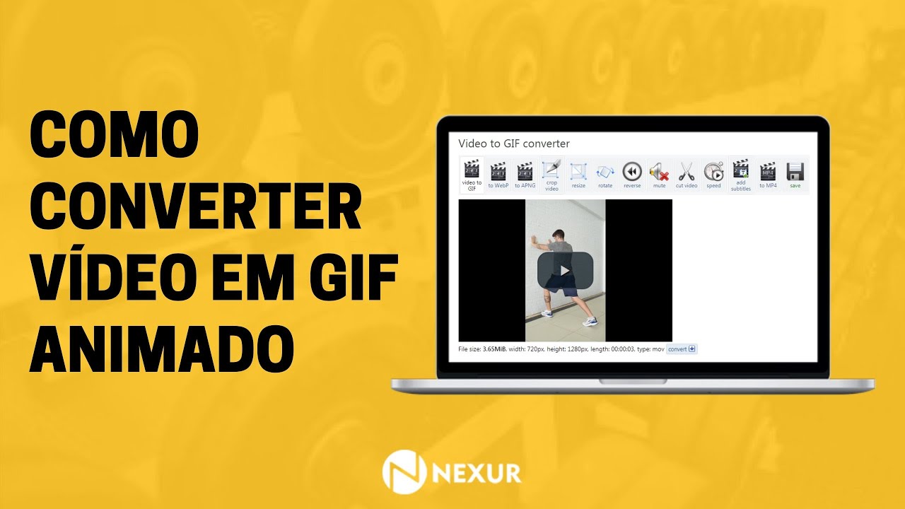 Como converter exercício de vídeo para gif animado 