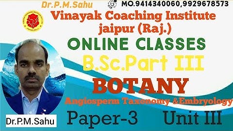 B.Sc.Part- III-Botany |Plant Embryology |Lecture-8|Vinayak Coaching Institute ,Jaipur