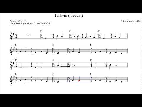 Nota Akor Eşlik - Tu Evîn ( Sevda ) - C Instruments ( Mi )