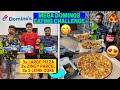 MEGA DOMINOS LARGE PIZZA EATING CHALLENGE - LOSER PAYS THE BILL !! 🍕🥤😋