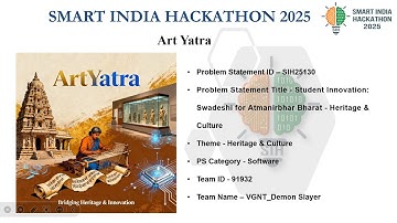 DEMO VIDEO: SIH 2025 (PS-25130): Swadeshi for Atmanirbhar Bharat - Heritage & Culture