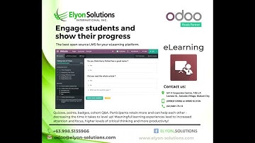 Learning Management System (LMS).  Odoo eLearning Platform by Elyon Solutions.