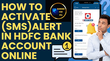 HOW TO ACTIVATE SMS (MESSAGE) ALERT IN HDFC BANK ACCOUNT ONLINE | DEBIT & CREDIT MESSAGE ALERTS