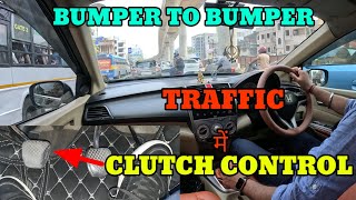 Clutch use in bumper to bumper traffic| Learning to drive in busy road| Rahul Drive Zone