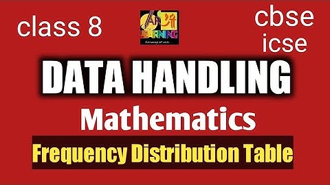 Data Handling Frequency Distribution  Maths Class 8