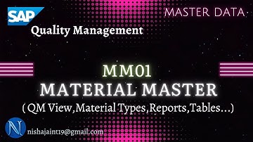 SAP QM | Material Master | MM01 | QM Master Data | SAP Quality Management