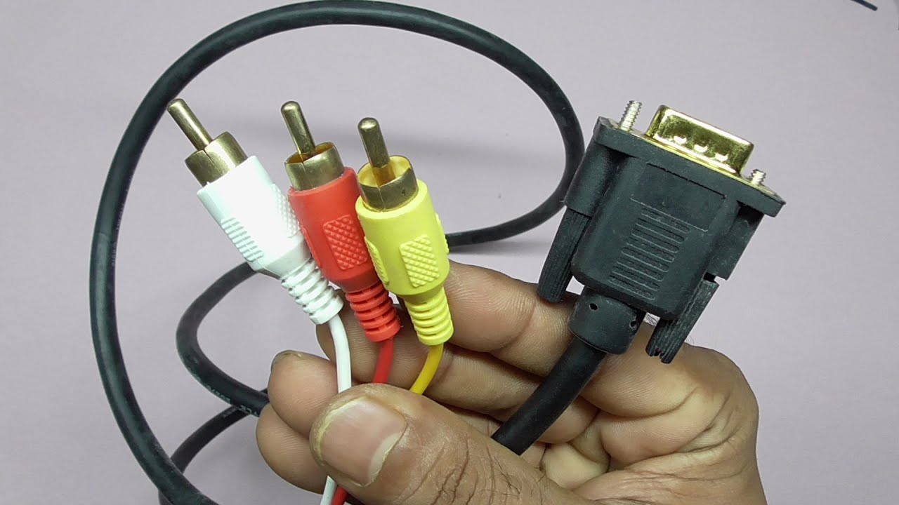 Vga to rca cable price | 3 RCA To VGA Converter | vga to rca cable for