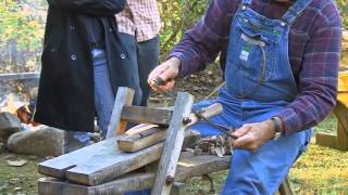 Demonstration of a centuries old Appalachian mountains tool for making basic furniture.