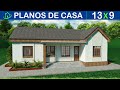 🔴 Planos ¡GRATIS! Casa SENCILLA Pequeña Económica ►3Dormitorios ► 2 Baños