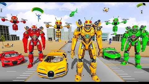 Bee Robot Car Transformation Game: City Robot Car Transformation Gameplay Walkthrough.