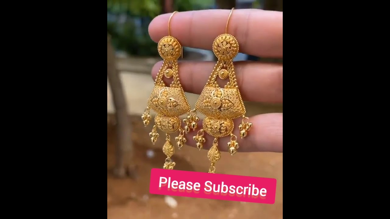 Buy Unique Small Size Gold Covering Designer Bali Earrings Design Online