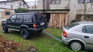 So We Got A Call! 😃 Jeep XJ Pulls Out A Car Stuck In The Mud by V8AmericanMuscleCar 4,797 views 1 year ago 3 minutes, 12 seconds