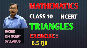 CLASS 10 MATHS CHAPTER 6 TRIANGLES EXERCISE: 6.5 Q8 COMPLETE NCERT  SOLUTIONS.