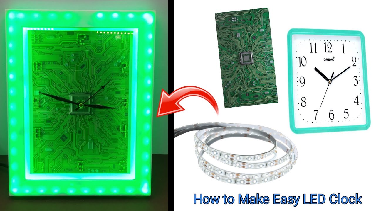 how-to-make-homemade-clock-with-circuit-board-diy-crafts-youtube