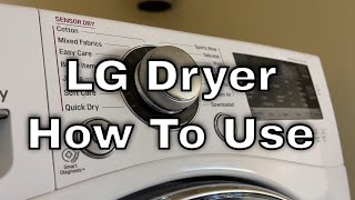 LG Dryer  How To Use