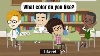 Practice Speaking English || Lesson 4: What Color Do You Like? (Simple Dialogue)