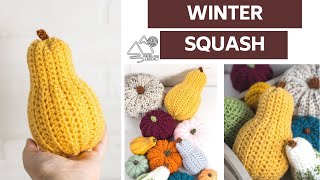 CROCHET: Winter Squash, Gourd, Step by Step Crochet Pattern by Winding Road Crochet.