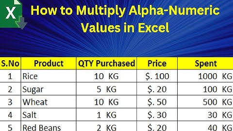 EXCEL - How to Multiply Alpha Numeric Values in Excel