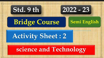 9th Class Science Bridge Course Activity 2 Semi English | Setu abhyaskram 9th class science day 2