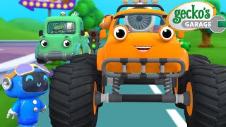 Max Monster Truck Is Racing Away! | Gecko's Garage | Trucks For Children | Cartoons For Kids