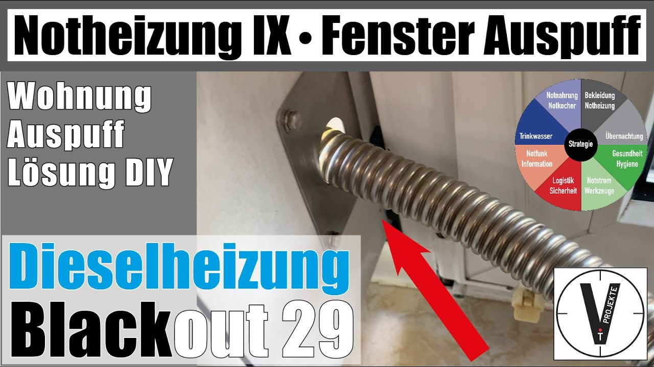 Notheizung IX • Dieselheizung Auspuff-Lösung Wohnung • Serie Blackout 29 •  DIY • Anleitung Selbstbau 