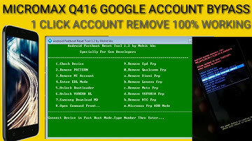 Micromax Q416 GOOGLE ACCOUNT BYPASS ( FRP UNLOCK) 100% WORKING SOLUTION
