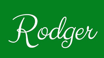 Learn how to Write the Name Rodger Signature Style in Cursive Writing