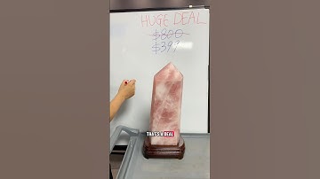 Huge deal on the massive rose quartz tower! #crystals #massivecrystals #rosequartz