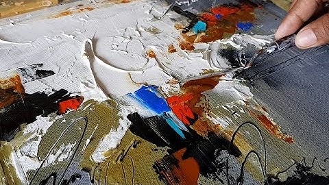 Abstract painting / Easy technique / Gesso with Acrylics / Texture / Demonstration