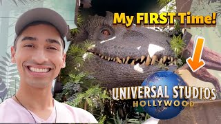 MY FIRST TIME IN UNIVERSAL STUDIOS HOLLYWOOD! | JURASSIC WORLD The Ride, Secret Life Of Pets & More!