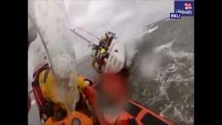 mudeford rnli rescue four people from yacht that ran aground in bad weather