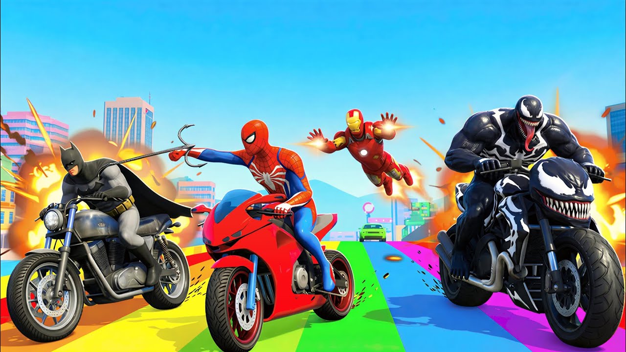 الرجل العنكبوت انقاذ باتمان Spider-Man Rescue tung vs venom funny Game GTA 5 superhero