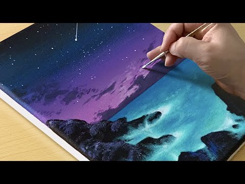Easy way to Draw a Seascape / Acrylic Painting for Beginners 